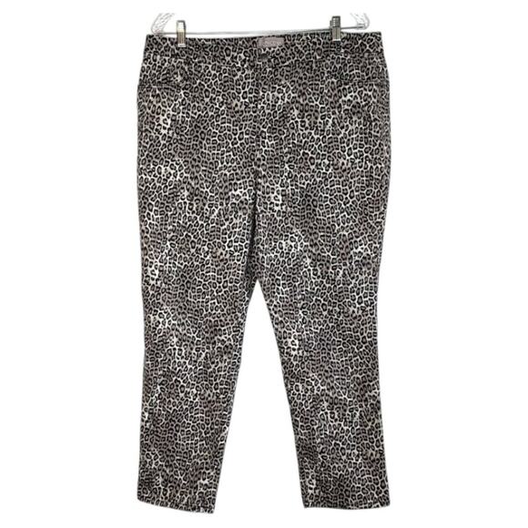 Chico's leopard print ankle length pants, stretch cotton, size 2.5 (large/14) - Picture 1 of 10
